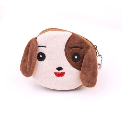 FUDEAM Soft Plush Panda Dog Rabbit Monkey Cartoon Women Coin Purse Mini Cute Zipper Girls Coin Wallet USB Cable Bag Key Wallets