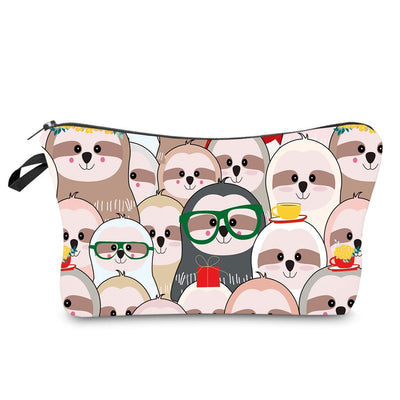 Jomtokoy Women Cosmetic Bag Sloth pattern Digital Printing Toiletry bag For Travel organizer Makeup Bag hzb1010