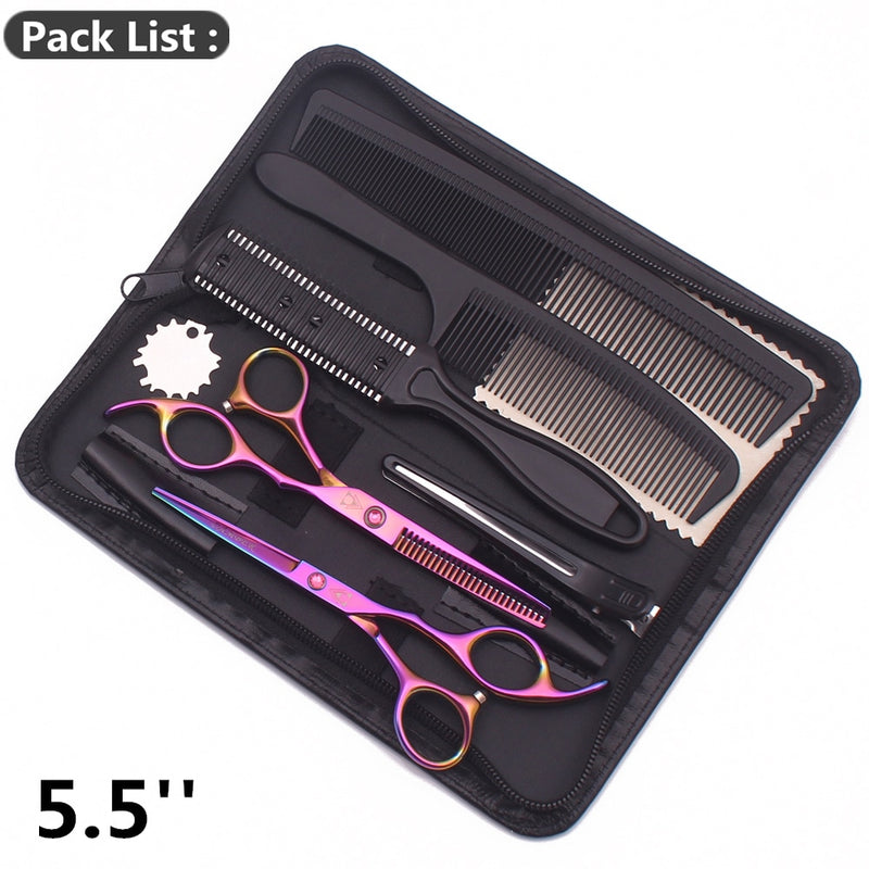 Hair Scissors 5.5 6.0 Professional Hairdressing Scissors Thinning Barber Scissor Set Hair Cutting Scissors 440C Japan Steel 888