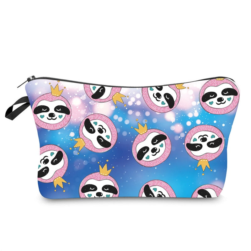 Jomtokoy Women Cosmetic Bag Sloth pattern Digital Printing Toiletry bag For Travel organizer Makeup Bag hzb1010