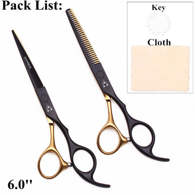 Hair Scissors 5.5 6.0 Professional Hairdressing Scissors Thinning Barber Scissor Set Hair Cutting Scissors 440C Japan Steel 888#