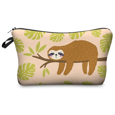 Jomtokoy Women Cosmetic Bag Sloth pattern Digital Printing Toiletry bag For Travel organizer Makeup Bag hzb1010