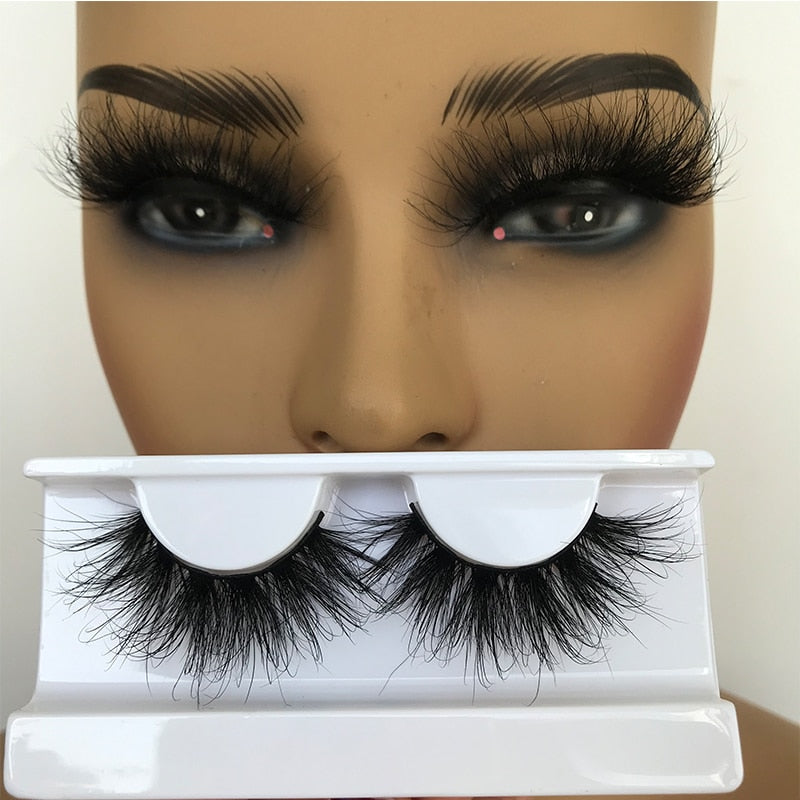 Sleek Chic Fluffy False Eyelashes 25mm Mink Lashes Wholesale Long Full Strip Lashes Vendors Mink Eyelashes Extension Bulk 1 Pair