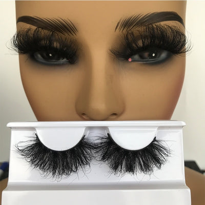 Sleek Chic Fluffy False Eyelashes 25mm Mink Lashes Wholesale Long Full Strip Lashes Vendors Mink Eyelashes Extension Bulk 1 Pair