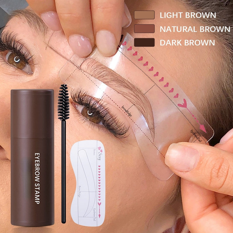 Brow Stamp Shaping Kit Eyebrow Stamp Waterproof Long Lasting Natural Shape Browstamp Contouring Stick Makeup Set