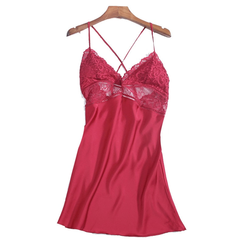 Summer Sexy Night Dress Lace Nightgown Women&