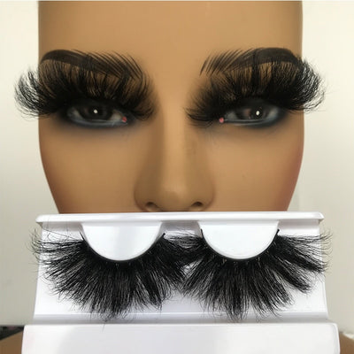 Sleek Chic Fluffy False Eyelashes 25mm Mink Lashes Wholesale Long Full Strip Lashes Vendors Mink Eyelashes Extension Bulk 1 Pair