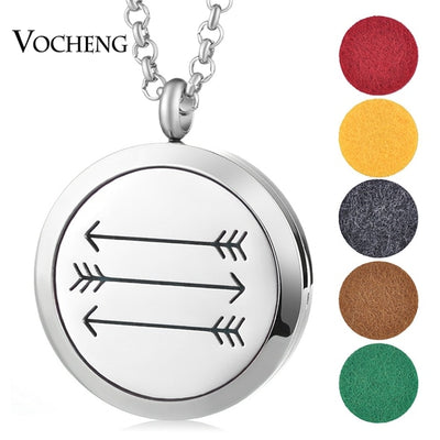 Aromatherapy Diffuser Locket Pendant Necklace Feather 316L Stainless Steel Magnetic Randomly Send 10pcs Oil Pads ACCESSORI Gift