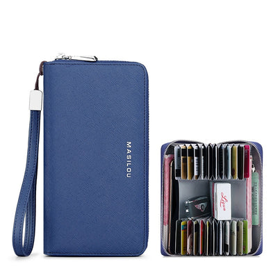 Women&#39;s Long Zipper Wallet Genuine Leather Wallets for Women RFID Blocking Clutch Bag Credit Card Holder Bag Purses Wallet Men