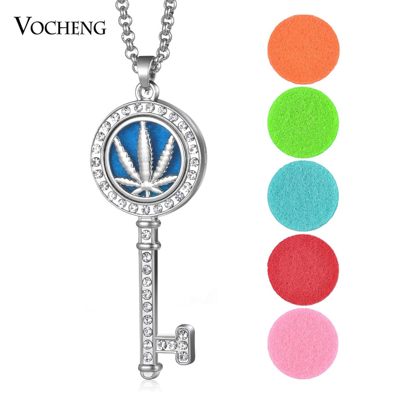 Aromatherapy Diffuser Locket Pendant Necklace Feather 316L Stainless Steel Magnetic Randomly Send 10pcs Oil Pads ACCESSORI Gift