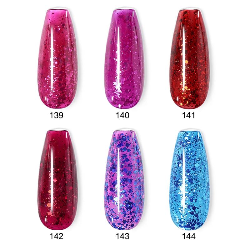 Beautilux Gel Nail Polish Kit Platinum Glitter Bling Gloss Holographic Mermaid Semi Permanent Nails Gels Lacquer Nail Varnish