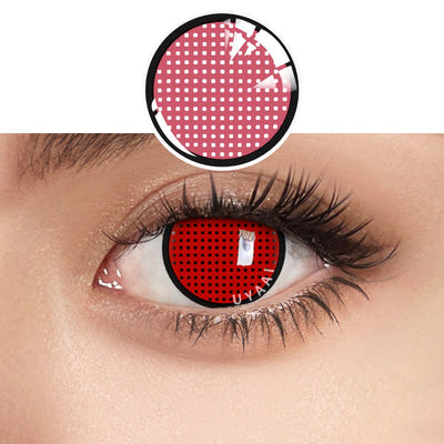 UYAAI 2pcs Halloween Colorful Contact Lenses Anime Cosplay Eye Lenses multicolored lenses Lenses White Black Red Lenses
