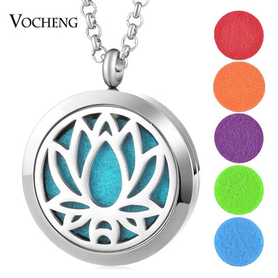 Aromatherapy Diffuser Locket Pendant Necklace Feather 316L Stainless Steel Magnetic Randomly Send 10pcs Oil Pads ACCESSORI Gift