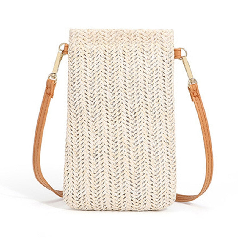 Round Straw Beach Bag Vintage Handmade Woven Shoulder Bag Raffia circle Rattan bags Bohemian Summer Vacation Casual Bags