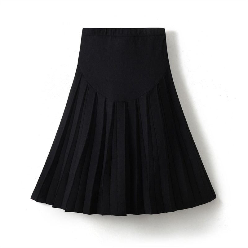 2023 Women Knitted Pleated Skirts Fashion High Waist Knit Dress Solid Color Female Classic Skirt