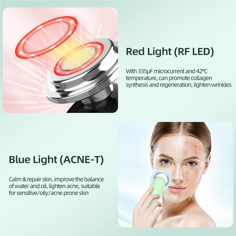 CkeyiN 7 In 1 EMS Facial LED Light Therapy Wrinkle Removal Skin  Face Lifting Tightening Hot Treatment Skin Care Beauty Machine