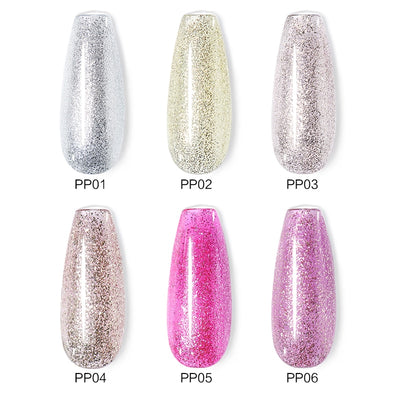 Beautilux Gel Nail Polish Kit Platinum Glitter Bling Gloss Holographic Mermaid Semi Permanent Nails Gels Lacquer Nail Varnish