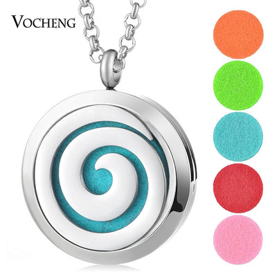 Aromatherapy Diffuser Locket Pendant Necklace Feather 316L Stainless Steel Magnetic Randomly Send 10pcs Oil Pads ACCESSORI Gift