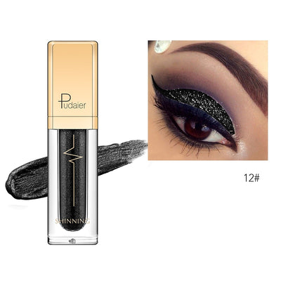 Black Glitter Eyeshadow Shimmer Eye Pigment Nude Makeup Waterproof Festival Eyes Metallic Smokey Eye Shadow Liquid Cosmetics