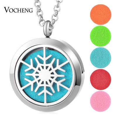 Aromatherapy Diffuser Locket Pendant Necklace Feather 316L Stainless Steel Magnetic Randomly Send 10pcs Oil Pads ACCESSORI Gift