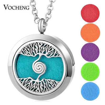 Aromatherapy Diffuser Locket Pendant Necklace Feather 316L Stainless Steel Magnetic Randomly Send 10pcs Oil Pads ACCESSORI Gift