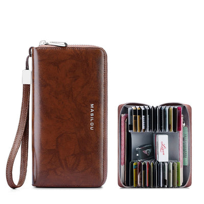 Women&#39;s Long Zipper Wallet Genuine Leather Wallets for Women RFID Blocking Clutch Bag Credit Card Holder Bag Purses Wallet Men