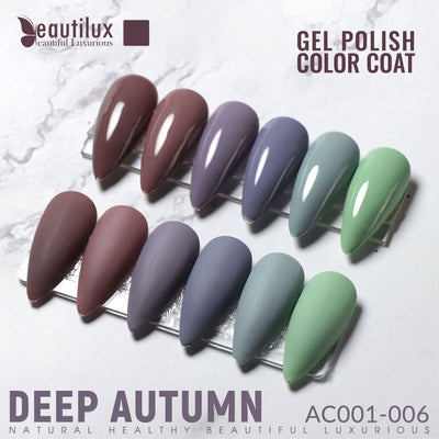 Beautilux Nail Gel Polish Lot Autumn Color Collection Dark Nail Gel Polish Lacquer Kit UV LED Nails Polish Varnish 6pcs/set 10ml