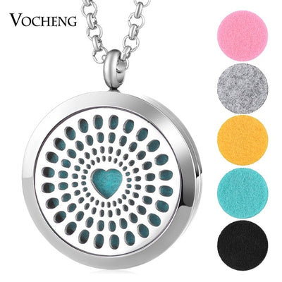 Aromatherapy Diffuser Locket Pendant Necklace Feather 316L Stainless Steel Magnetic Randomly Send 10pcs Oil Pads ACCESSORI Gift