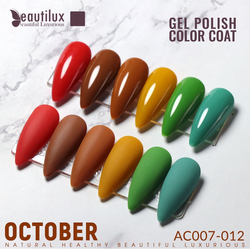 Beautilux Nail Gel Polish Lot Autumn Color Collection Dark Nail Gel Polish Lacquer Kit UV LED Nails Polish Varnish 6pcs/set 10ml