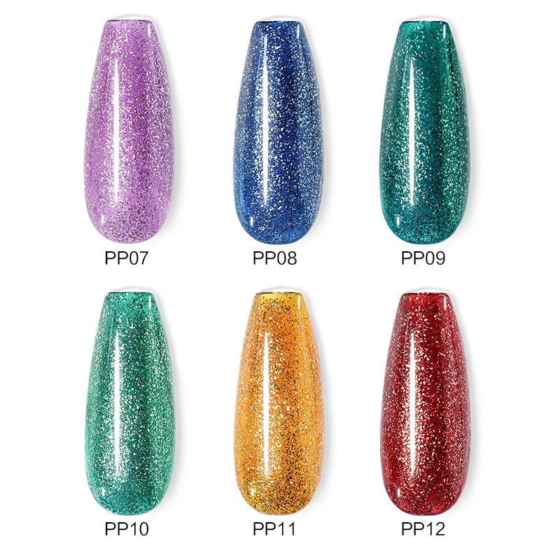 Beautilux Gel Nail Polish Kit Platinum Glitter Bling Gloss Holographic Mermaid Semi Permanent Nails Gels Lacquer Nail Varnish