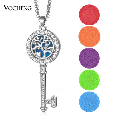 Aromatherapy Diffuser Locket Pendant Necklace Feather 316L Stainless Steel Magnetic Randomly Send 10pcs Oil Pads ACCESSORI Gift