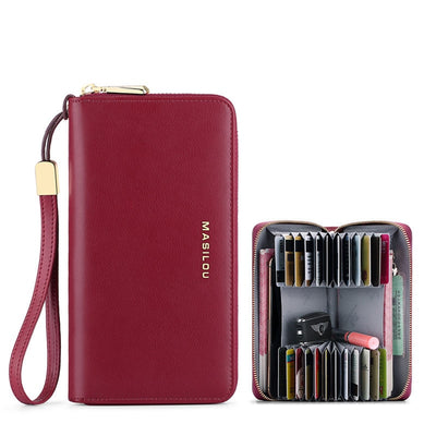 Women&#39;s Long Zipper Wallet Genuine Leather Wallets for Women RFID Blocking Clutch Bag Credit Card Holder Bag Purses Wallet Men