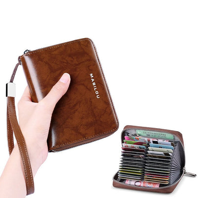 Women&#39;s Long Zipper Wallet Genuine Leather Wallets for Women RFID Blocking Clutch Bag Credit Card Holder Bag Purses Wallet Men