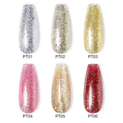 Beautilux Gel Nail Polish Kit Platinum Glitter Bling Gloss Holographic Mermaid Semi Permanent Nails Gels Lacquer Nail Varnish