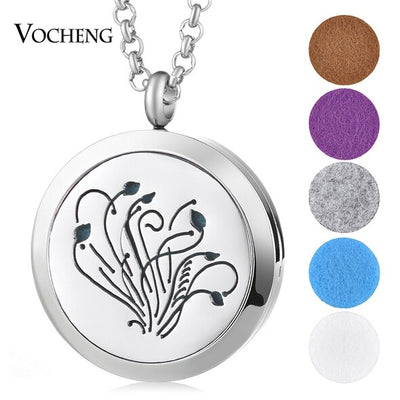 Aromatherapy Diffuser Locket Pendant Necklace Feather 316L Stainless Steel Magnetic Randomly Send 10pcs Oil Pads ACCESSORI Gift