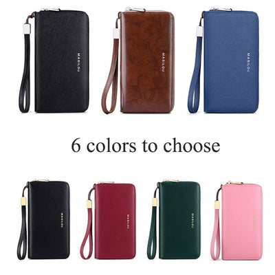 Women&#39;s Long Zipper Wallet Genuine Leather Wallets for Women RFID Blocking Clutch Bag Credit Card Holder Bag Purses Wallet Men