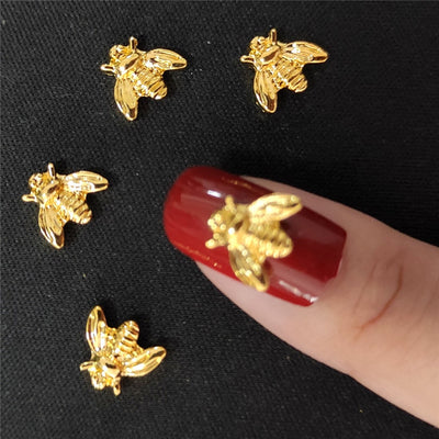 20Pc Big Nail Art Metal Nail Decoration 3d Kawaii Insect Animal Dekors Bling Nailart Supply Charms Bee Stud Flat Back Rhinestone