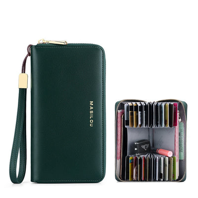 Women&#39;s Long Zipper Wallet Genuine Leather Wallets for Women RFID Blocking Clutch Bag Credit Card Holder Bag Purses Wallet Men