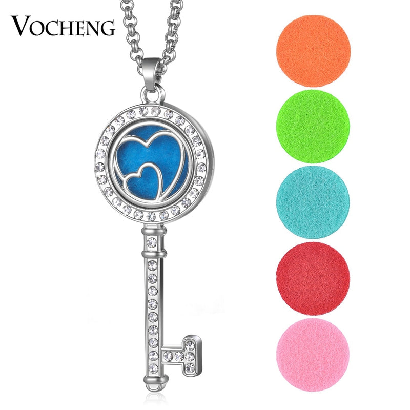 Aromatherapy Diffuser Locket Pendant Necklace Feather 316L Stainless Steel Magnetic Randomly Send 10pcs Oil Pads ACCESSORI Gift