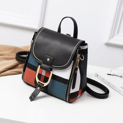 KM Fashion Mini Backpack Women Soft Touch Multi-Function Small Backpack Female Leather Shoulder Bag Crossbody Bag Girl Purses