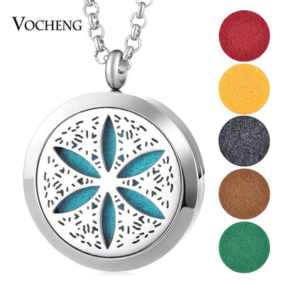 Aromatherapy Diffuser Locket Pendant Necklace Feather 316L Stainless Steel Magnetic Randomly Send 10pcs Oil Pads ACCESSORI Gift