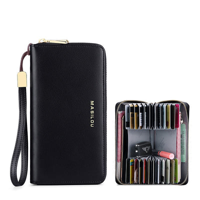 Women&#39;s Long Zipper Wallet Genuine Leather Wallets for Women RFID Blocking Clutch Bag Credit Card Holder Bag Purses Wallet Men