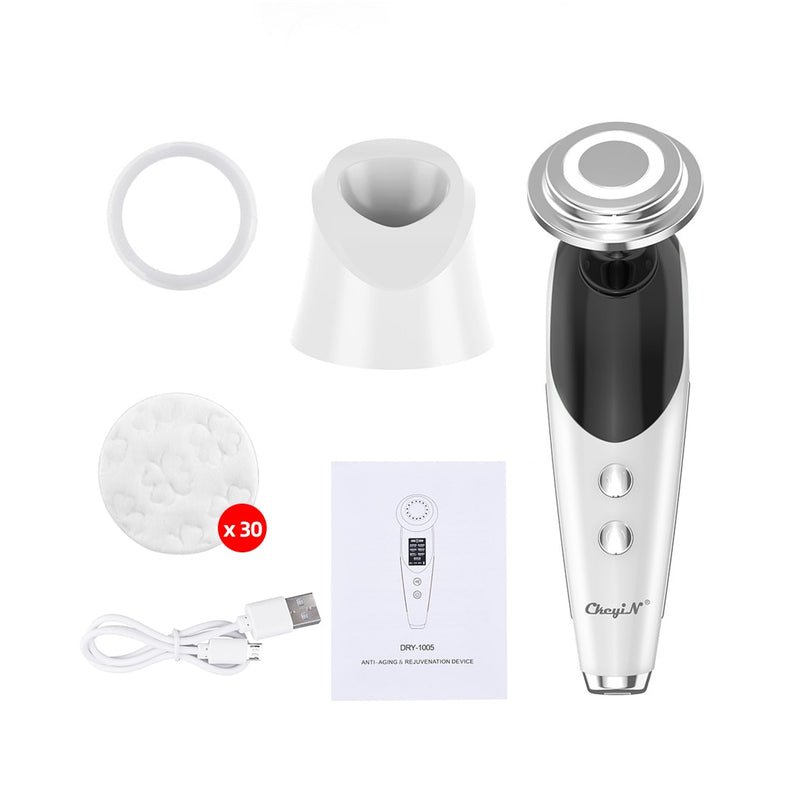 CkeyiN 7 In 1 EMS Facial LED Light Therapy Wrinkle Removal Skin  Face Lifting Tightening Hot Treatment Skin Care Beauty Machine