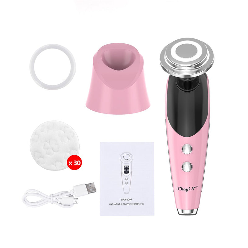 CkeyiN 7 In 1 EMS Facial LED Light Therapy Wrinkle Removal Skin  Face Lifting Tightening Hot Treatment Skin Care Beauty Machine