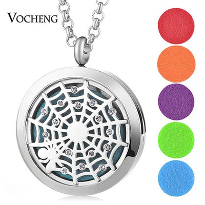 Aromatherapy Diffuser Locket Pendant Necklace Feather 316L Stainless Steel Magnetic Randomly Send 10pcs Oil Pads ACCESSORI Gift