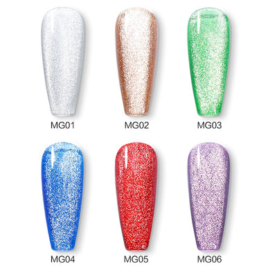 Beautilux Gel Nail Polish Kit Platinum Glitter Bling Gloss Holographic Mermaid Semi Permanent Nails Gels Lacquer Nail Varnish