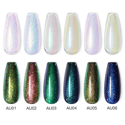 Beautilux Gel Nail Polish Kit Platinum Glitter Bling Gloss Holographic Mermaid Semi Permanent Nails Gels Lacquer Nail Varnish