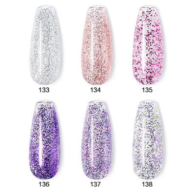 Beautilux Gel Nail Polish Kit Platinum Glitter Bling Gloss Holographic Mermaid Semi Permanent Nails Gels Lacquer Nail Varnish