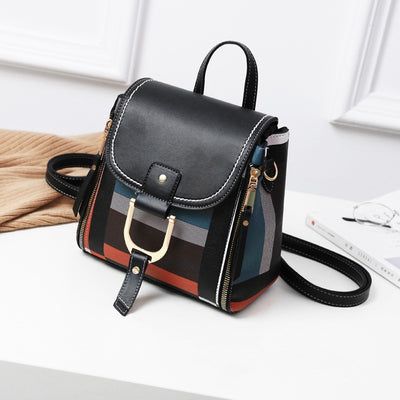 KM Fashion Mini Backpack Women Soft Touch Multi-Function Small Backpack Female Leather Shoulder Bag Crossbody Bag Girl Purses