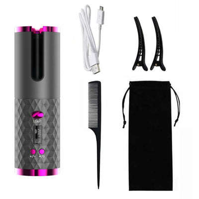 Wireless Auto Rotat Ceramic Hair Curler USB Rechargeable Portable Auto Curler LED Display Temperature Magic Curler Dropshipping